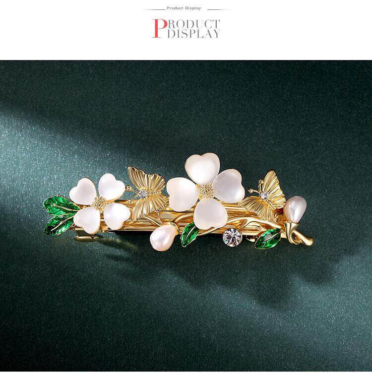 CHIMERA Four-Leaf Clover Back of Head Hair Clip for Women, High-End Hairpin, Back of Head Straight Spring Clip, Birthday Gift for Wome 4