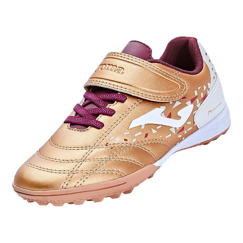 JOMA Children's Soccer Shoes TF Turf Cleats for Youth And Elementary School Students, Grass Field Soccer Training Shoes, Brown And Gold, Size 33
