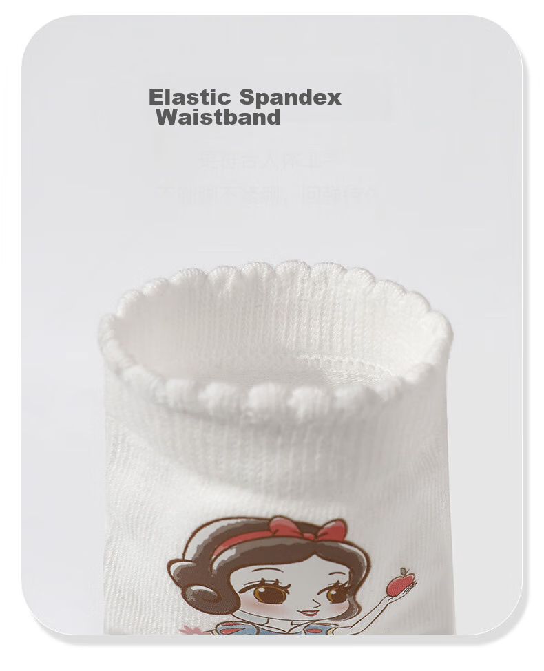 Dishini Children's Socks, Summer Long Socks for Girls, Cotton High Socks, DSP3484 White + White, Size 16-18 7