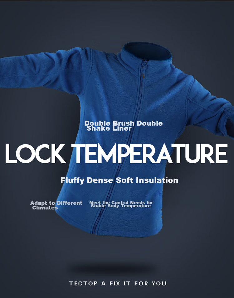 TECTOP 3-in-1 Two-Piece Men's Outdoor Jacket with Fleece Liner for Mountaineering and Skiing, Royal Blue, M 10