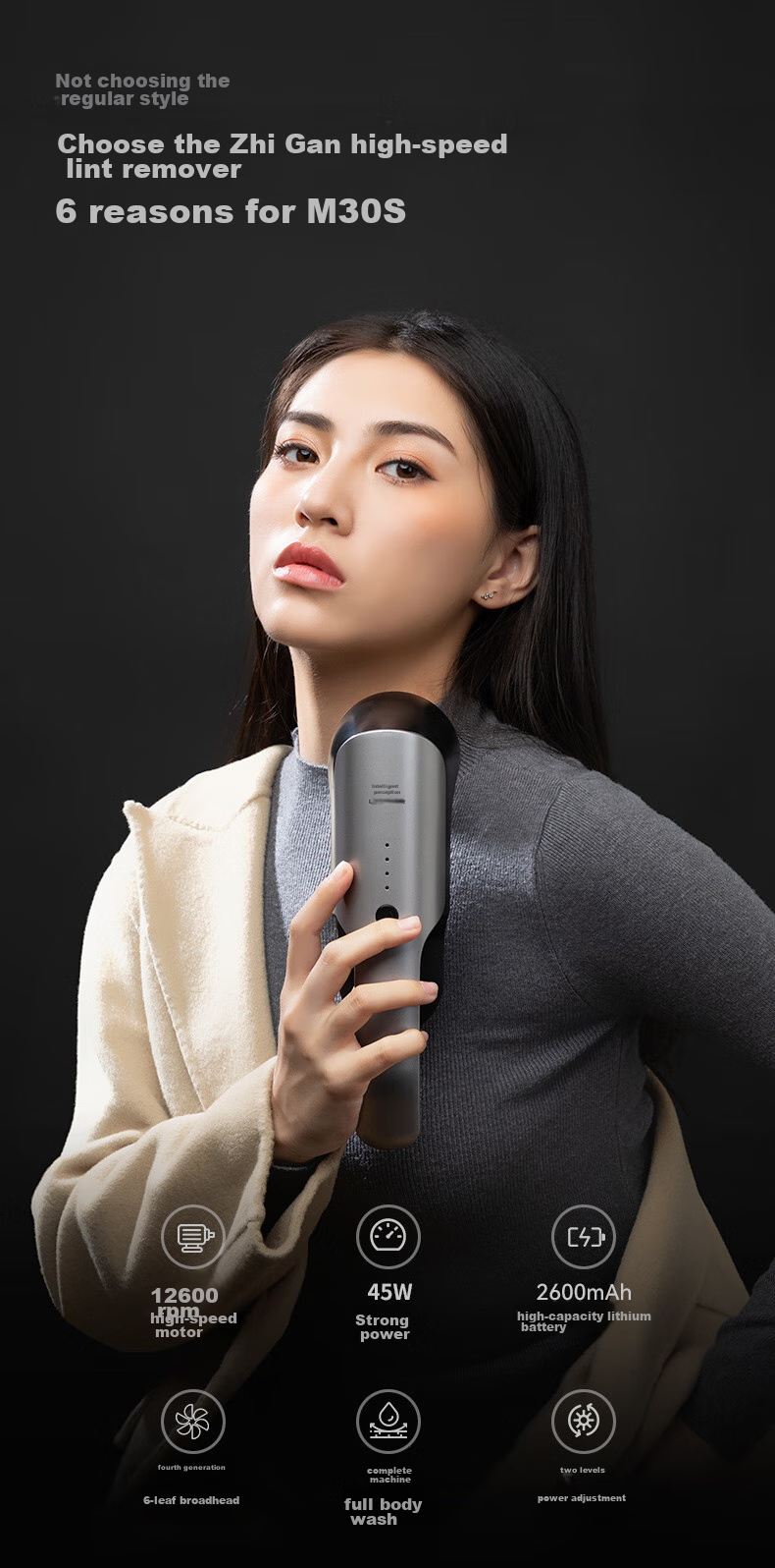 Zhigan Lint Roller, High-Power Lint Remover, Hair Removal Tool, Clothing De-linting Machine, Ball Remover, Ball Shaver, Ball Remover, Ball Scraper, Ball Suction Device M30S 3