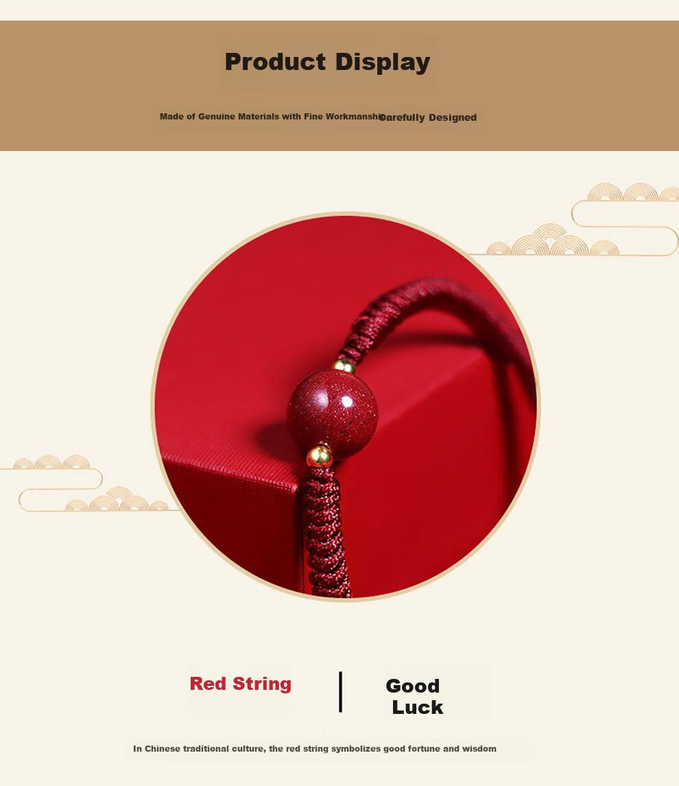 Shichuan Baishi Cinnabar Beaded Bracelet 2026 Zodiac Red String Handmade Woven Bracelet Lucky Charm Beads Amulet Couple Birthday Gift 13