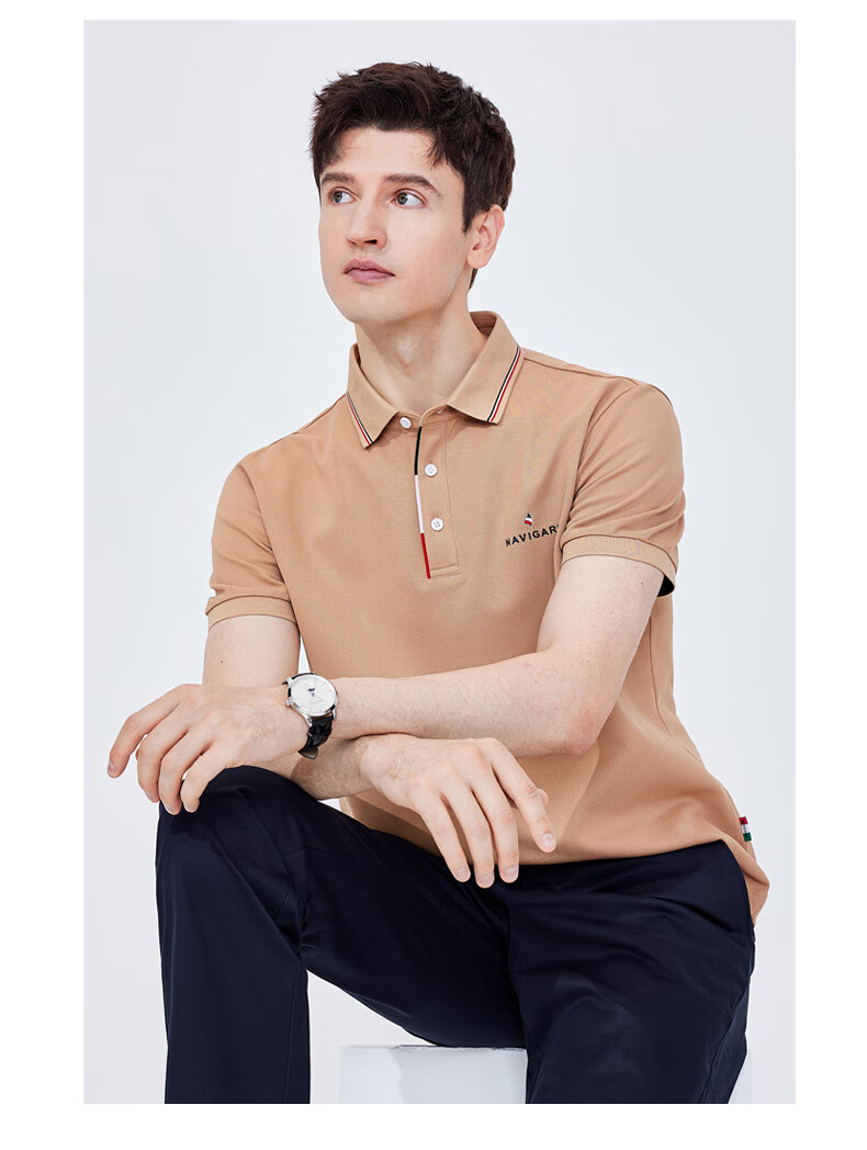Navigare Men's Sweat-Free Short-Sleeve Commuter Casual Polo Shirt with Collar, 1325524566 21