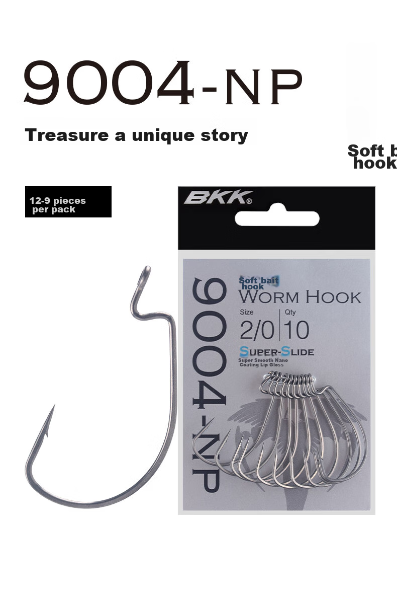 BKK Lure Fish Hook, Curved Shank Hook, Wide Abdomen, Barbed Fishing Hook, Mandarin Fish Hook, 9004 1