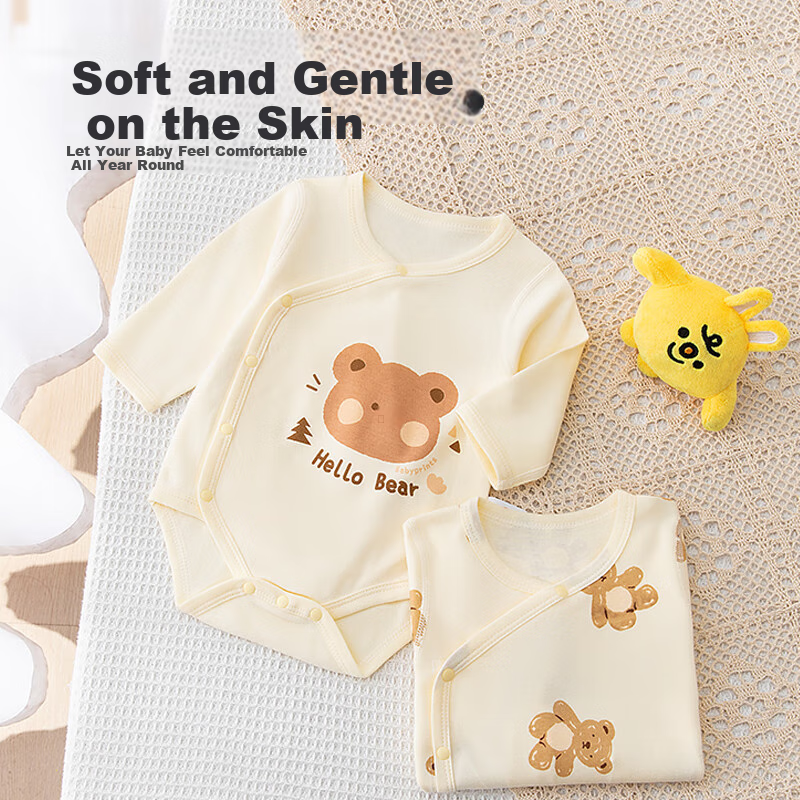 Babyprints Newborn Onesie 2-Pack, Infant Bodysuit, Belly-Protecting Romper for Newborns, Triangle Jumpsuit, Size 59