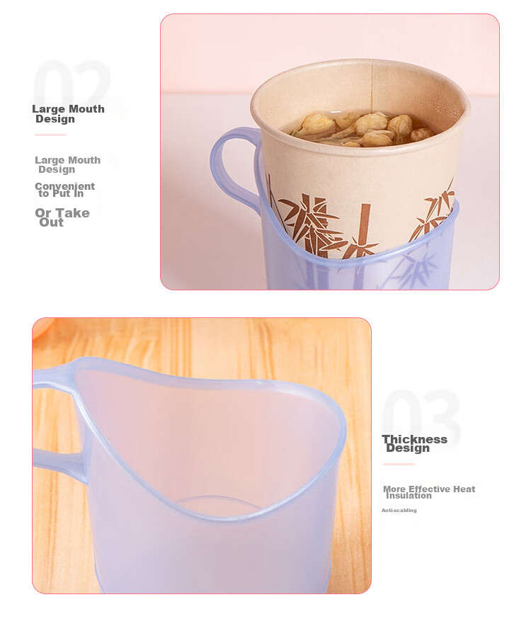 MENGTING Disposable Paper Cup Holder, Cream-Style Tea Tray with Insulated Cups, Heat-Resistant Plastic Cup Holder, 8 Pieces 10
