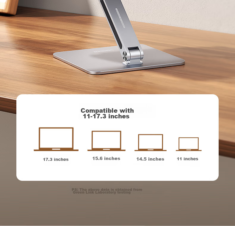 UGREEN Laptop Stand, Computer Desk Stand, Cooling Rack, Vertical Adjustable Height Riser, Aluminum Alloy Bracket, Compatible with Apple Macbook, Huawei, Lenovo Legion, Xiaoxi 12