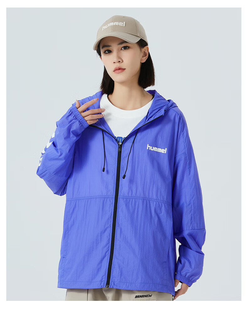 Hummel Spring And Summer Lightweight Jacket for Men And Women, Couple's Matching Hooded Sun Protection Clothing, Casual Outdoor Jacket, White, Size S 15