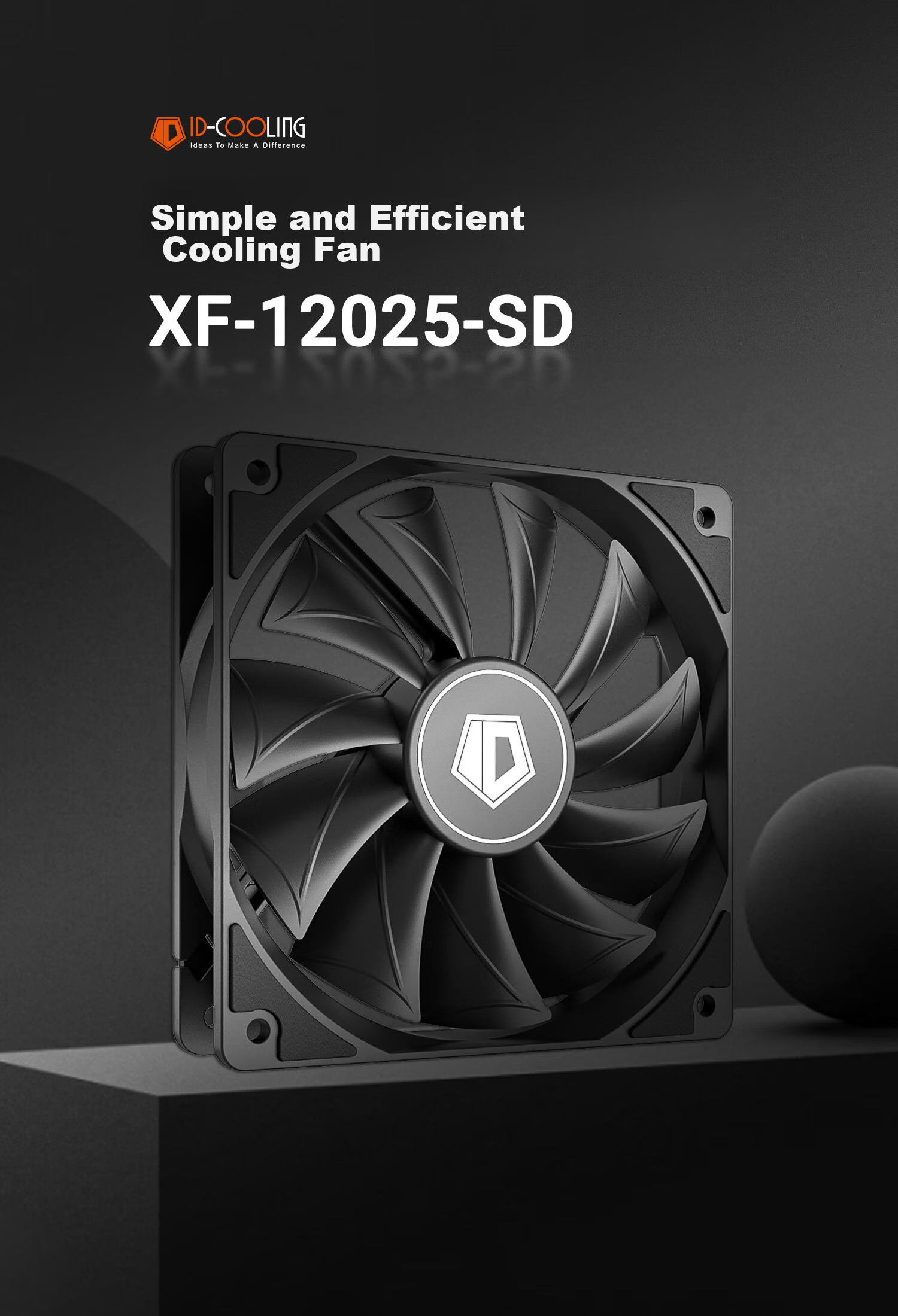 ID-COOLING (Kuren) 12CM Case Fan, Black Non-Glossy, 4PIN Interface, PWM Temperature Control Cooling, Suitable for 240/360 Water Cooling, Air Cooling Fan Modification, AS-120 3