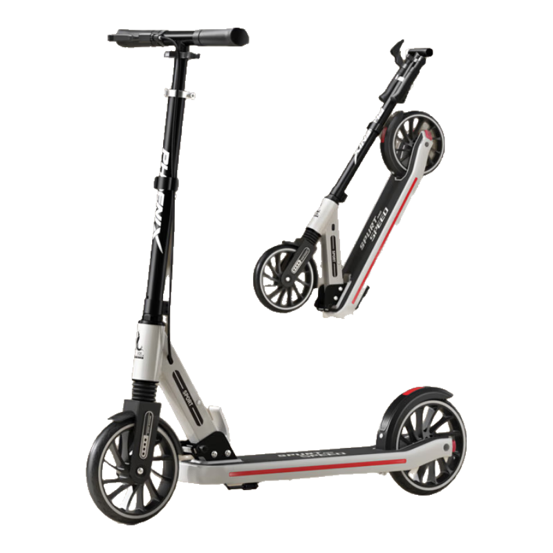 Phoenix Children's Scooter for Ages 3-15, Two-Wheel Ride-On Vehicle, Foldable Scooter for Teenagers And Kids, White