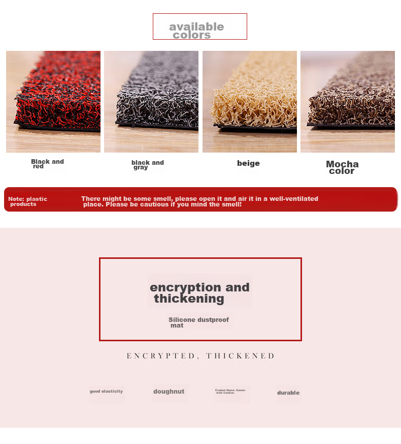 DIYIN Entrance Door Mat, Doormat, Loop Mat, Entrance Foot Mat, Non-Slip Mat, Thickened Black And Red, 60*90cm 7