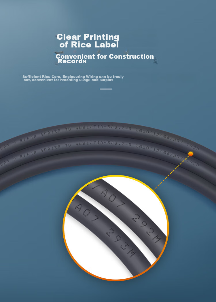 CHOOSEAL (CHOSEAL) Cat8 10G Double-Shielded Engineering-Grade E-Sports Level 0.64mm CAT8 High-Speed Network Cable, 40G Pure Copper Core POE Power Supply Home Security Box Cable 100 Meters QS2680A 10