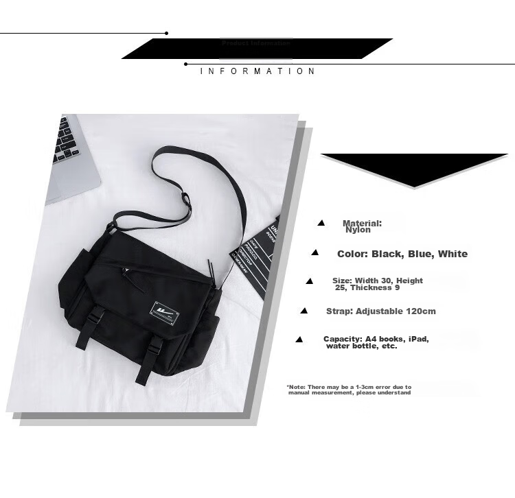 Huili Crossbody Bag, Trendy Shoulder Bag for Men, Messenger Bag, Casual Sports Satchel for Women, Lightweight Chest Pack, Student Backpack 2