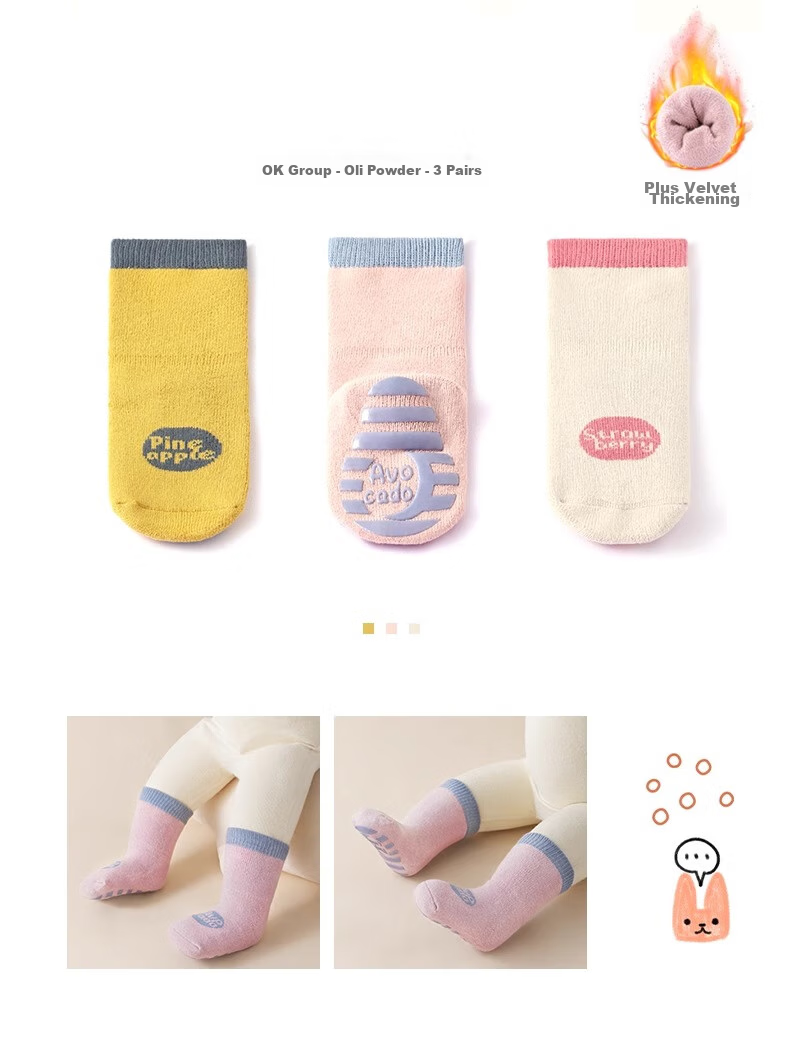 Beitaisi Floor Socks, Spring And Autumn Indoor Non-Slip Insulation, Newborn Baby Boys Girls Children Mid-Calf Walking Socks 20