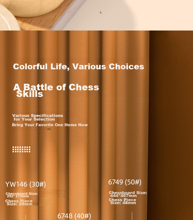 Deli Folding Solid Wood Chess Set, Enlarged Wooden Board Chinese Chess, Student Camping Chess Table Game Back-To Gift Set 13