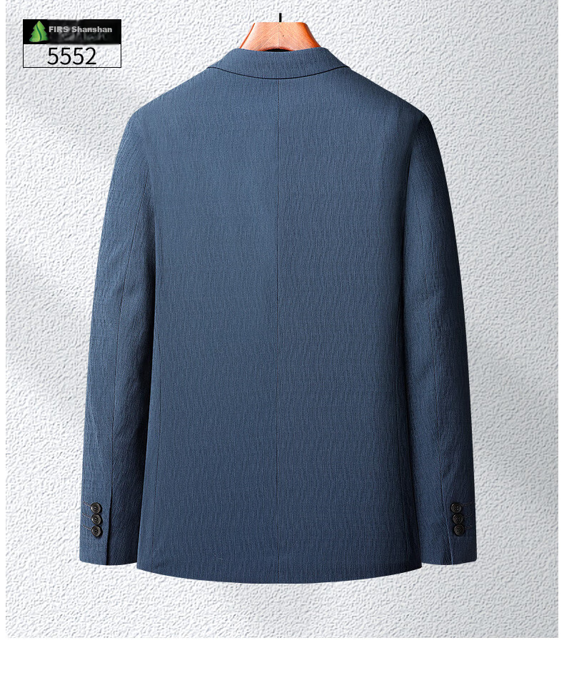 FIRS Easy-Care Men's Suit Jacket, Spring And Autumn New Style Simple Casual Blazer for Men, Blue, Size 170 16