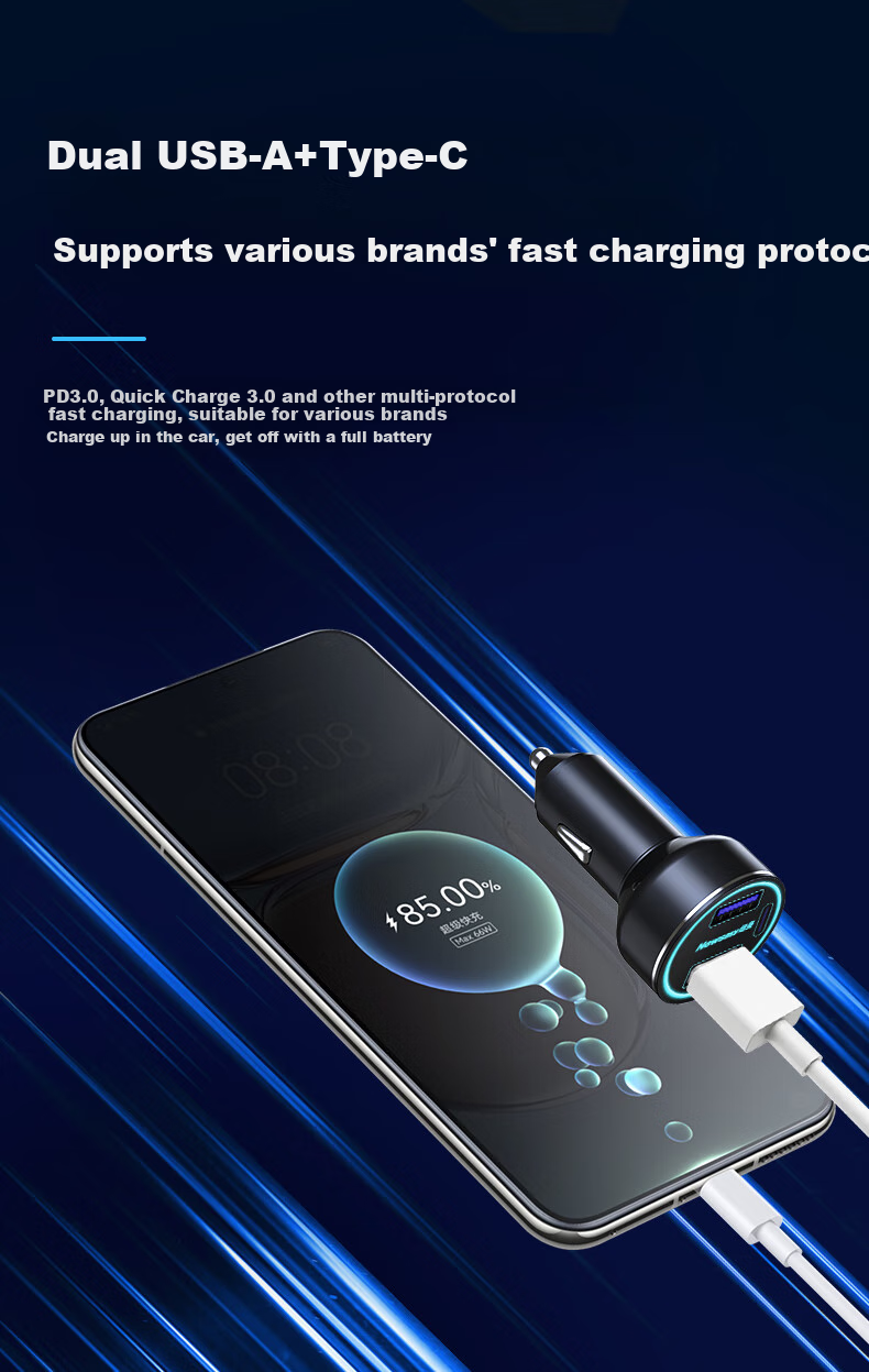 Newsmy Car Charger Cigarette Lighter Super Fast Charger Compatible with Apple 15/16, Huawei, Xiaomi K6 4