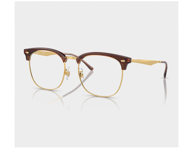 RayBan Optical Frame, Square Black Frame, Semi-Rimless Myopia Glasses Frame, 0RX7318D 8326 Gift 14