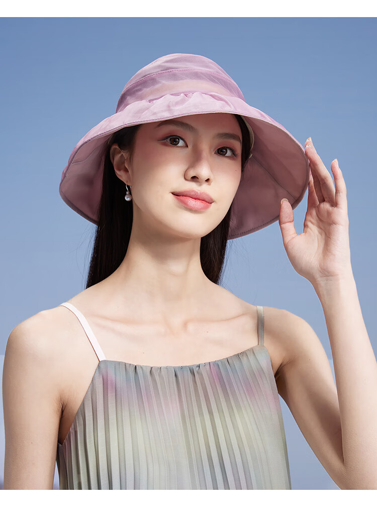 Shanghaigushi Silk Visor Sun Hat for Women, Foldable UV Protection Wide Brim Hat, Gift for Mom 11