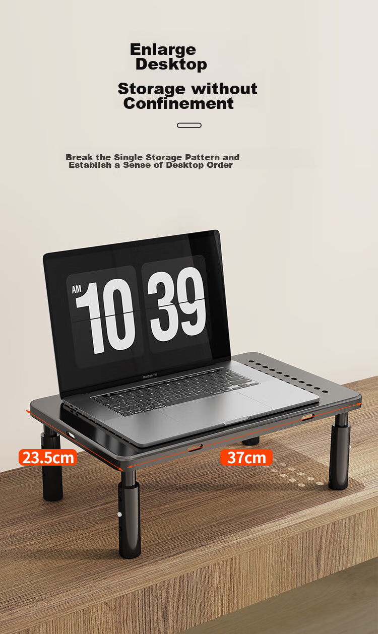 ATSCORE Monitor Riser Stand, Laptop Stand, Laptop Cooler, Desktop Computer Monitor Desk Keyboard Storage Base Storage Rack 4