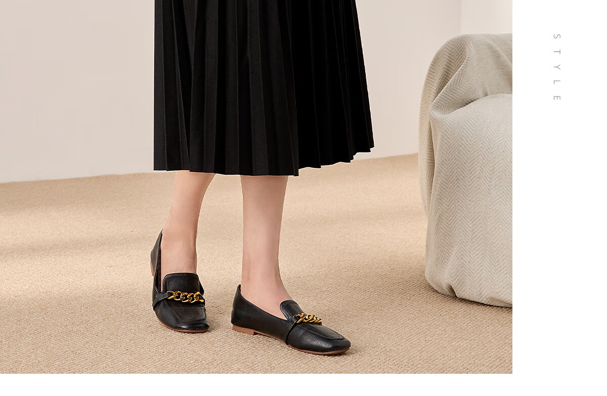 Chushen Spring And Autumn High-Waisted A-Line Midi Skirt for Women, Fashionable Versatile Pleated Skirt S13KB2098 Black 19