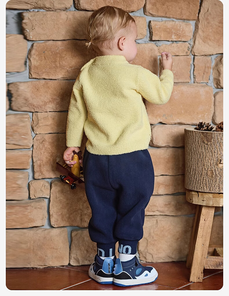 DAVE & BELLA Girls' Half Turtleneck Sweater Boys' Half Velvet Knit Pullover Autumn Winter Kids' Pullover Shirt 3