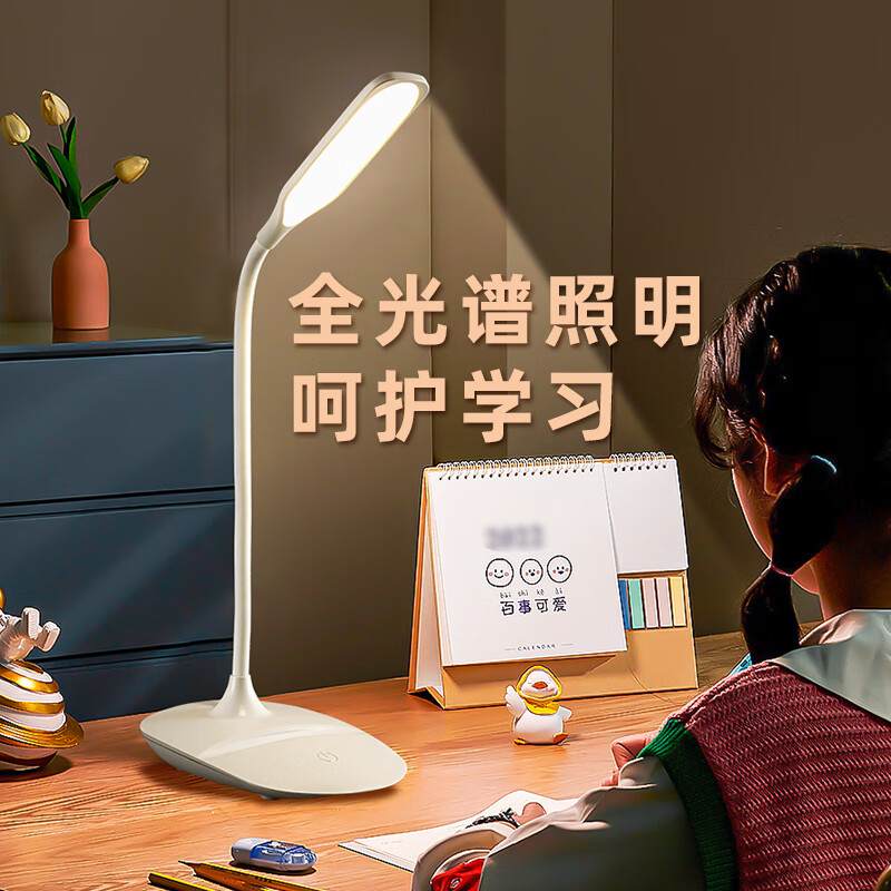Datouren Rechargeable Desk Lamp Eye Protection Lamp for Students' Study And Reading LED Small Table Lamp Bedroom Bedside Lamp Children's Eye Protection Lamp