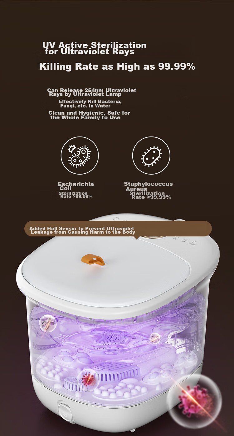 JD Original Foot Soaking Bucket Z3 New, Fully Automatic Constant Temperature Heating Massage Foot Bath, Smart Sterilization Foot Washing Bucket, Calf-Length Practical Birthday Gift Recommendation, Suitable for Parents, Elders, Men And Women Friends 8