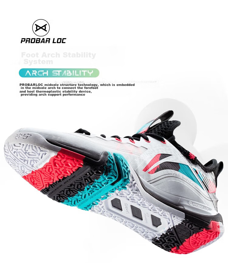 Li-Ning Badminton Shoes, Tiedi Feixing 2pro, Black/standard White, AYAT003-1, Size 37 5