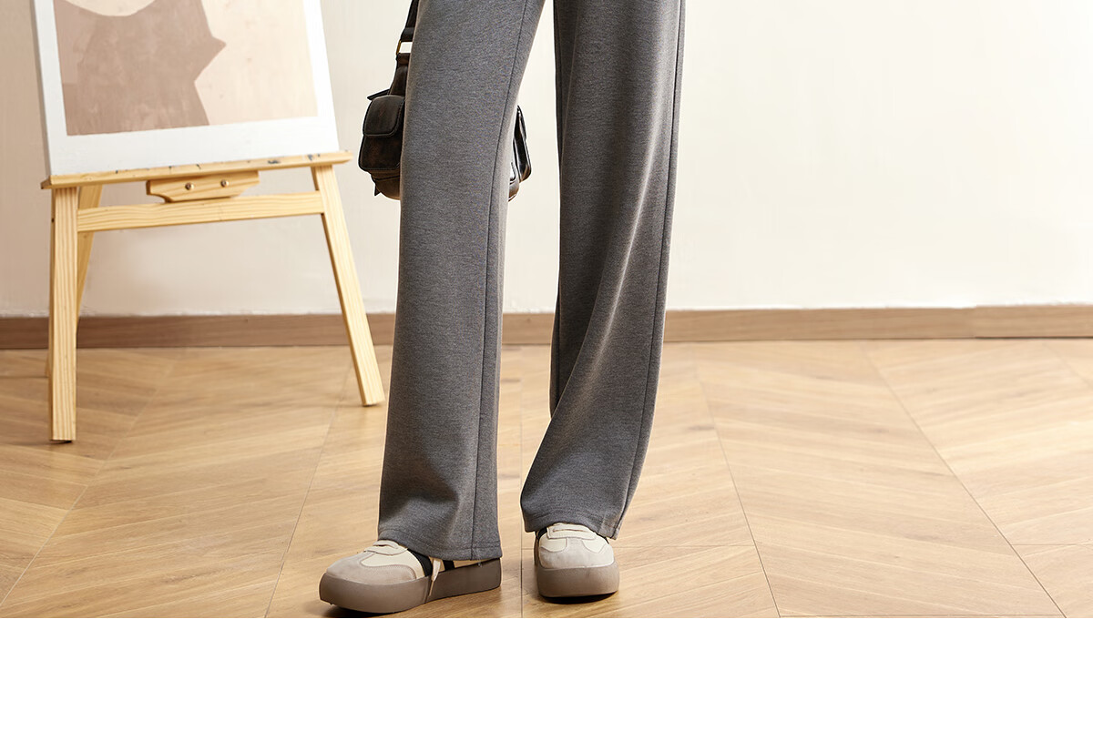 Halo Queen Women's Casual Pants with Drawstring Elastic Waist, Straight-Leg Trousers, Slimming, Figure-Flattering, Versatile Comfortable Pants, New Product H143R1013 21