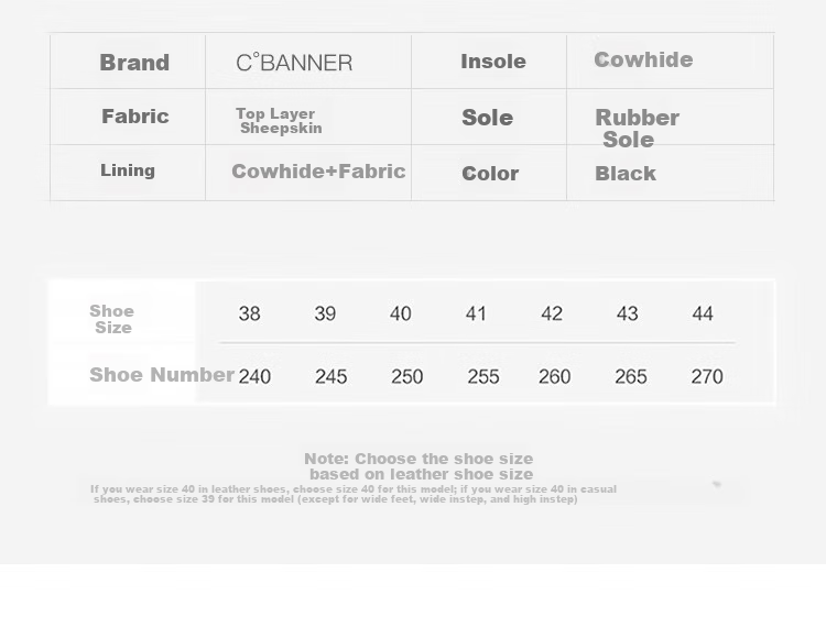 C.BANNER 2026 Men's Shoes, Top-Grain Leather, Business Casual Leather Shoes, Comfortable Slip-On Loafers, Black, Size 44 5