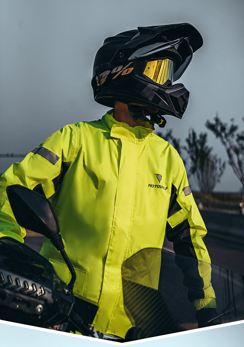 MOTOWOLF Ultra-Thin Split Motorcycle Raincoat and Pants Outdoor Riding Rain Gear for Delivery Riders and Electric Bikes Waterproof Rain Suit 10