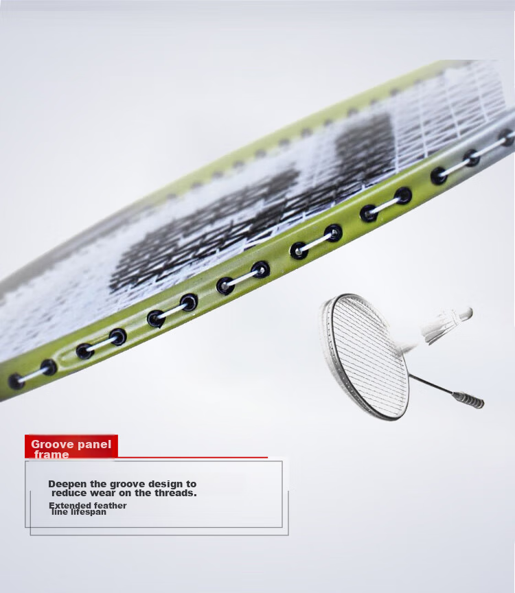 DHS Badminton Racket Pair Upgraded Deep Groove Competition 1012 Racket Color Randomly Selected, Includes 3 Shuttlecocks 8