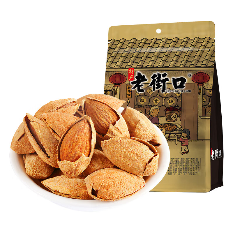 老街口巴旦木500g/袋 薄壳奶油味扁桃仁炒货干果每日坚果杏仁零食年货