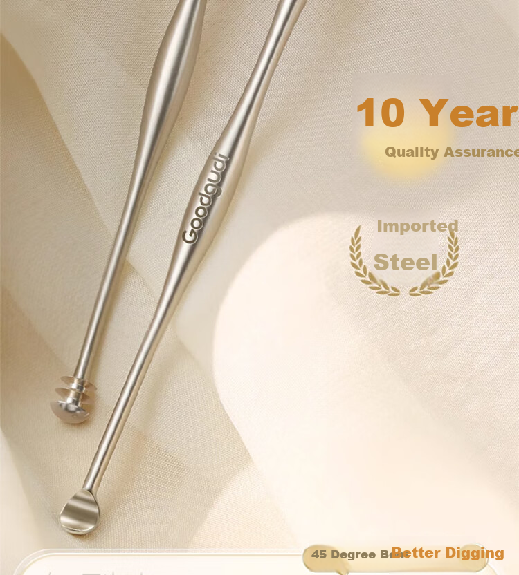 Goood 2-Piece Set, Gentle Double-Ended Ear Pick, High-Quality Smooth Ear Cleaning Tool, Earwax Removal Device 3