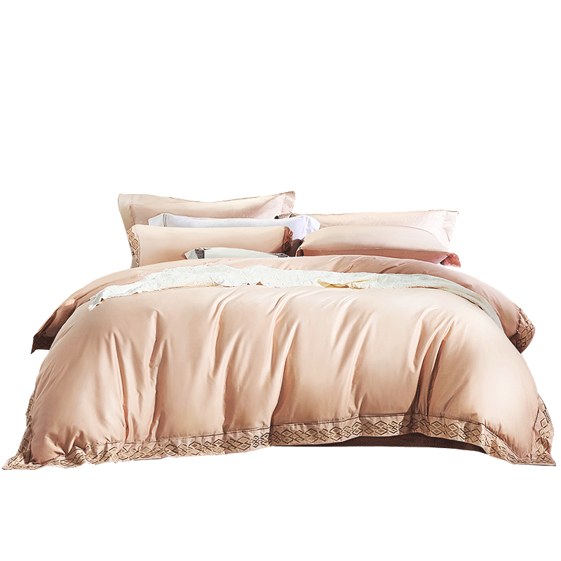 FUANNA Home Textiles 80s Long-Staple Cotton Sateen Bedding Set, Pure Cotton Four-Piece Set for Single Or Double Bed, 203*229cm