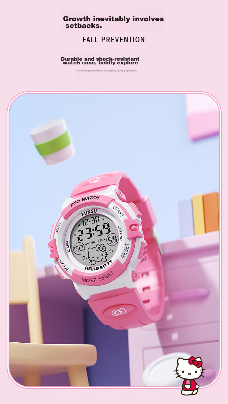 Hello Kitty Children's Watch for Ages 6-12, Time-Telling Electronic Watch for Girls, Cute Watch Specially Designed for Elementary School Students 9