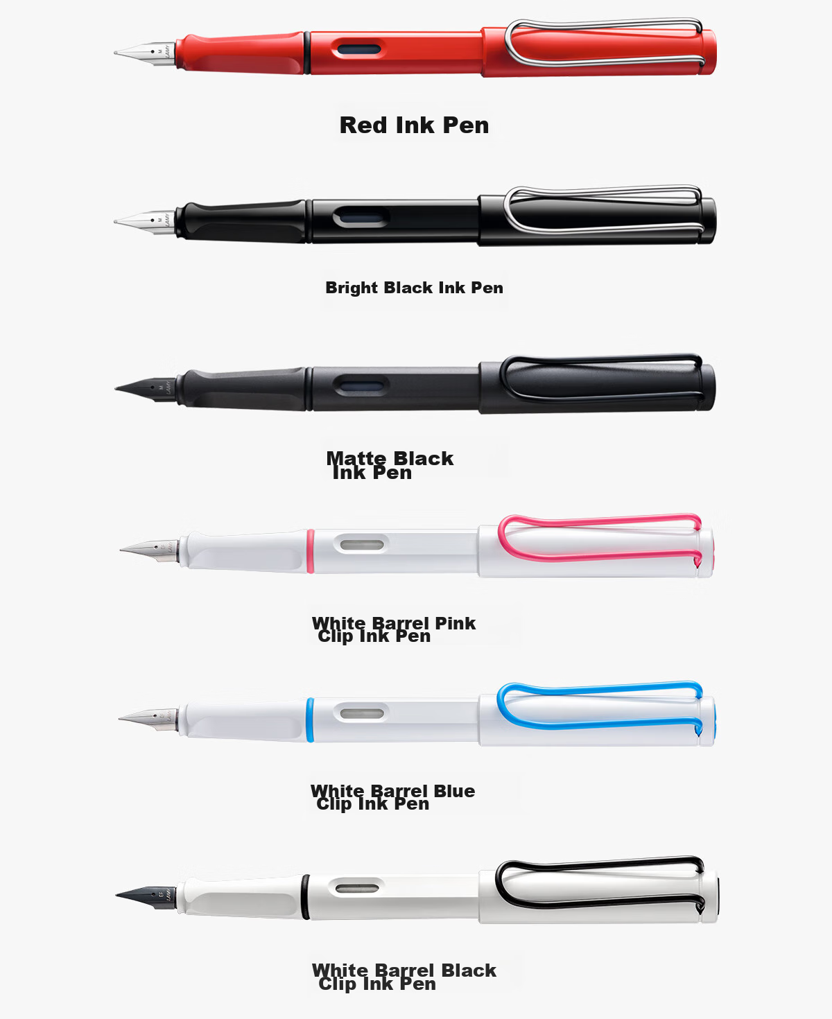 LAMY Fountain Pen Gift Box, Safari Series Handwriting Practice Fountain Pen, Student Stationery Office Gift, Holiday Present Corporate Bulk Purchase, White Barrel Black Clip 0.7mm 13