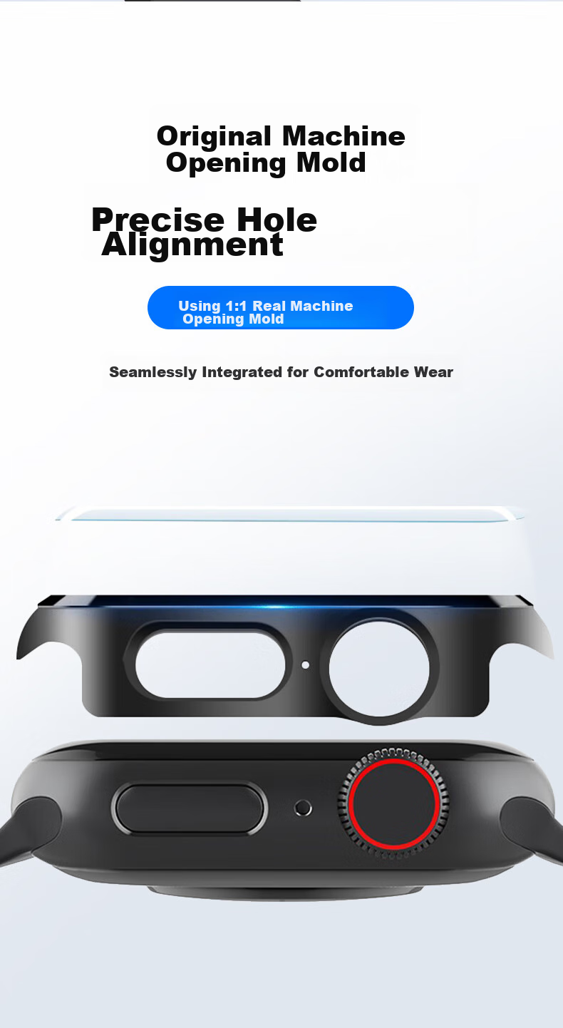 Mashi Compatible with Apple Watch Protective Case for S8, IWatch S9 Case with Integrated Screen Protector, Full Coverage Tempered Glass Film for Apple Watch, Shockproof And Scratch-Resistant, Starlight Color, 41mm 8