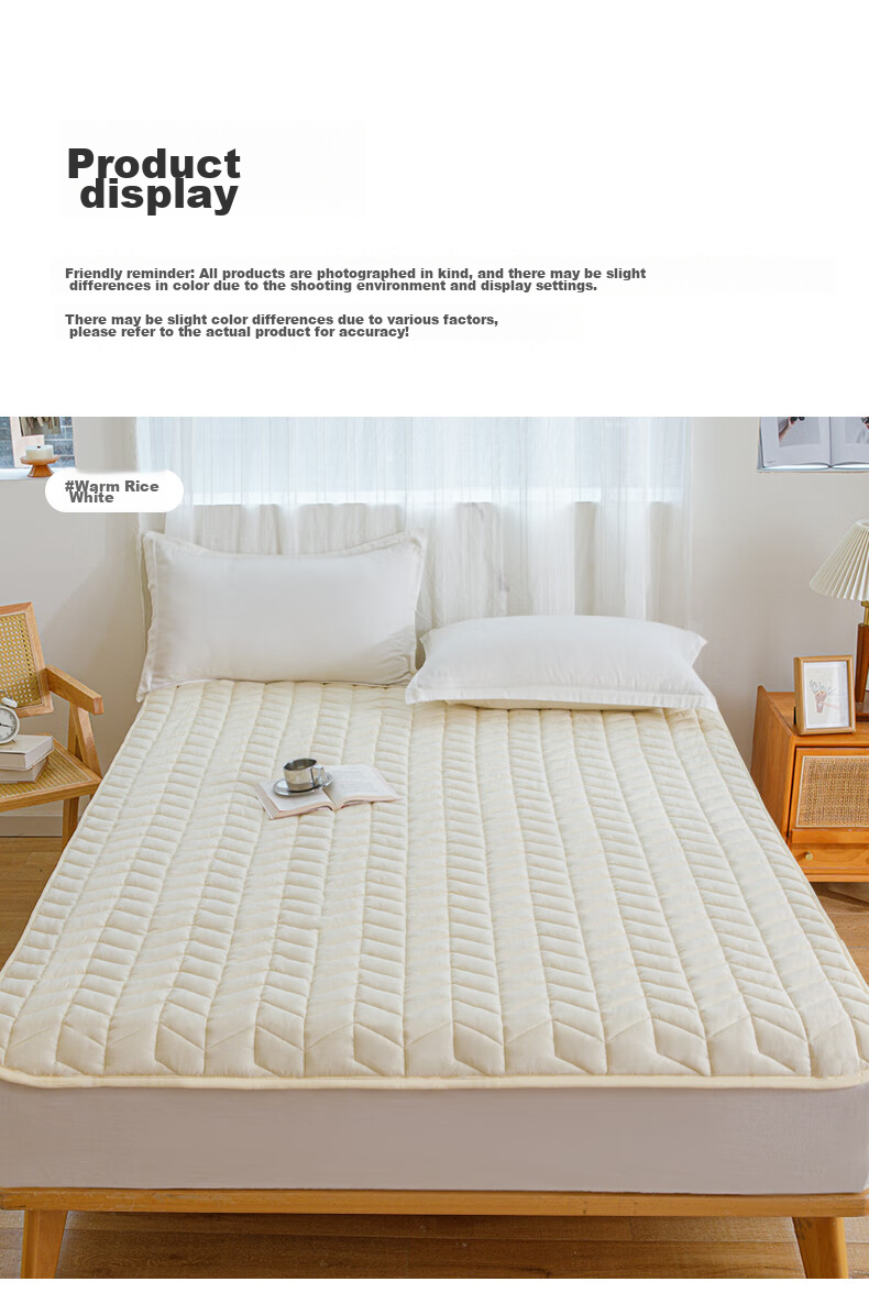 CROWN Mattress Pad, 1.5m X 2m Single Bed Mattress, Bedding Soft Pad, Student Dormitory Home Use Mattress Protector 9