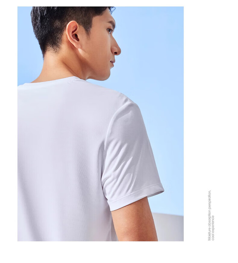 Huili Short-Sleeve Men's Summer Trendy Versatile Round Neck Sports T-Shirt, Comfortable Breathable Undershirt for Me 15