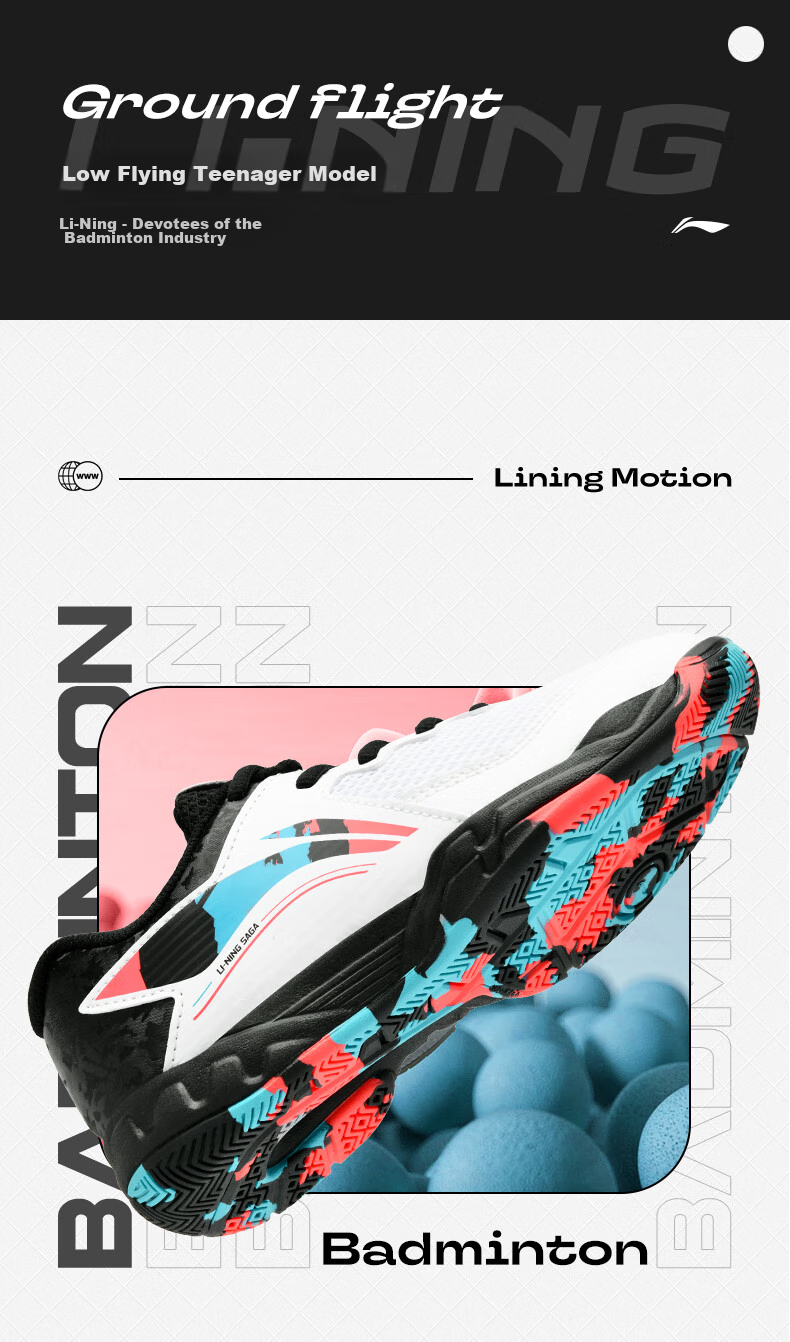 Li-Ning Badminton Shoes, Didi Feixing 3 Junior, Boys And Girls Training Shoes, Wear-Resistant Sports Shoes 1