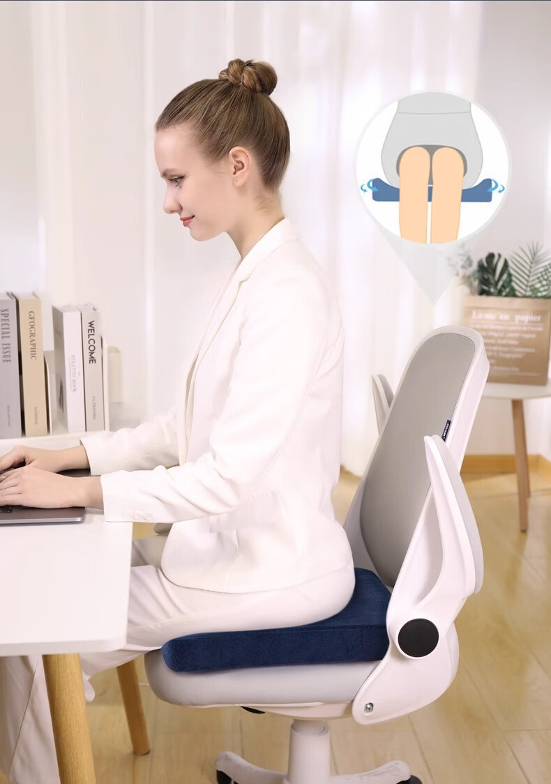 Ali Ergonomic Memory Foam Office Seat Cushion, Hemorrhoid Pad, Chair Pad, Long-Sitting Aid, Student Butt Pad, Gray 8