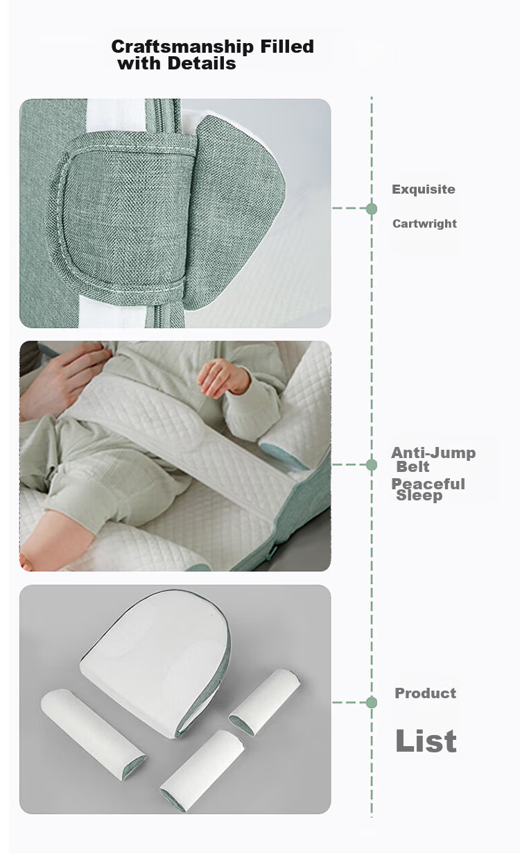 9I9 Baby Anti-Reflux Ramp Pillow, Newborn Breastfeeding Pillow, Auxiliary Feeding Pillow, Light Oxygen Green, 0-36 Months 13