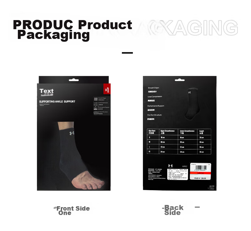 Under Armour Ankle Support Brace, Sports Warmth, Knee Joint Fixation Splint, Ankle Protector for Men And Women, Anti-Sprain Foot Guard, Black M 5