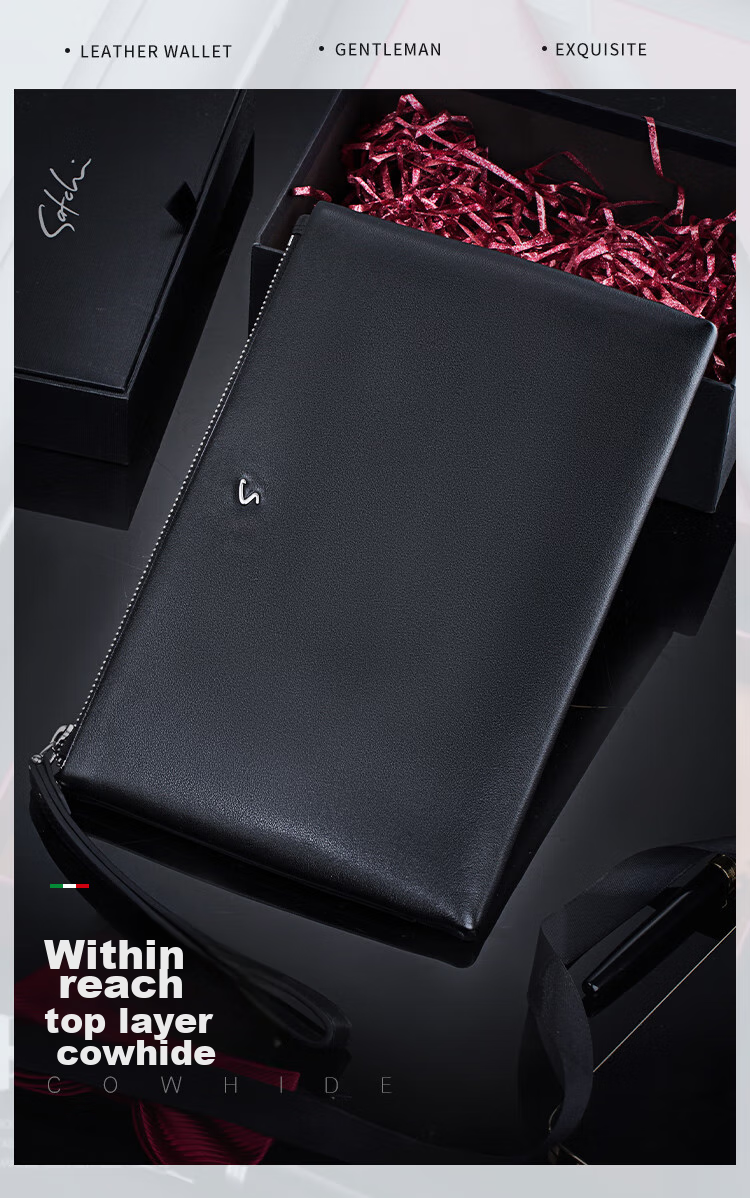 SATCHI Men's Clutch Bag, Handbag, Light Luxury Handheld Bag, Father's Day Gift, Practical Present for Dad 1
