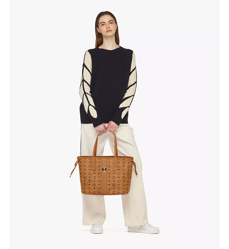 MCM [Price Increase on January 5] LIZ Medium Double-Sided Parent-Child Tote Bag Shopping Bag Cognac Color Gift 8