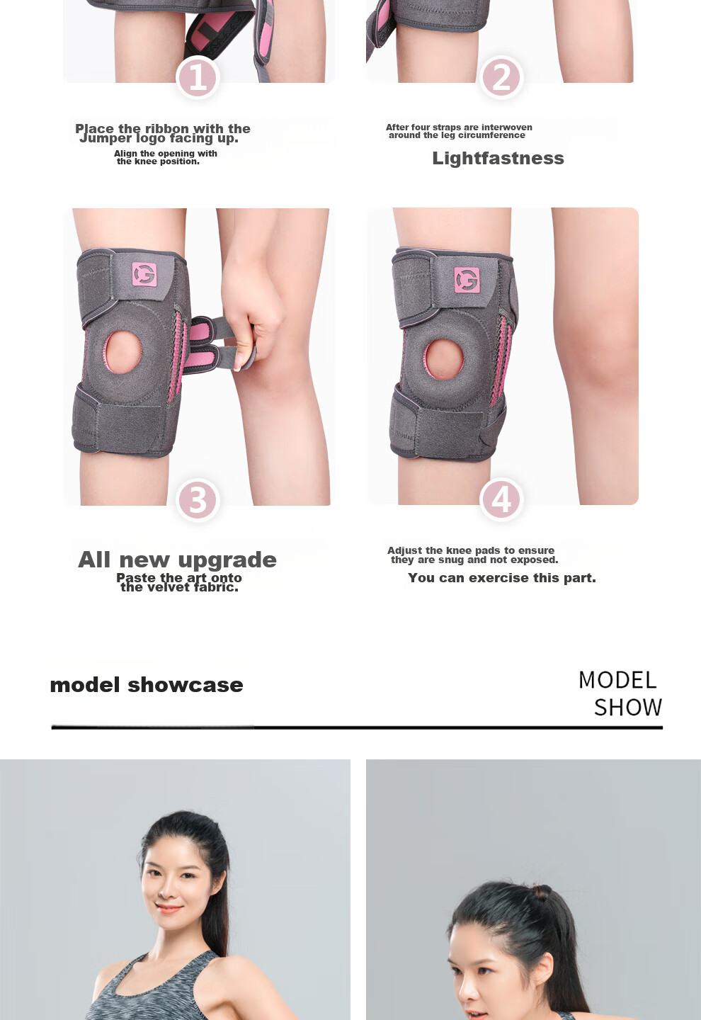 Gingpai Sport Knee Brace for Jump Rope, Professional Sports Knee Support for Women, Patella Protection for Running, Hiking, Badminton, Meniscus Knee Sleeve And Protector 14
