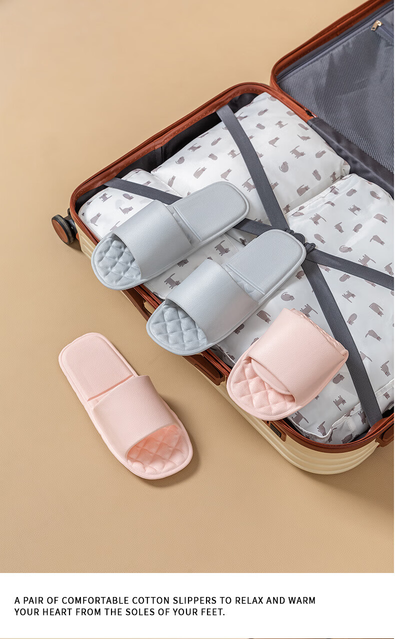 GUOLUOFEI Portable Folding Slippers for Travel, Couples, Outdoor Use, Summer, Bathroom, Shower Room, Indoor Sandals, White, Size M 18