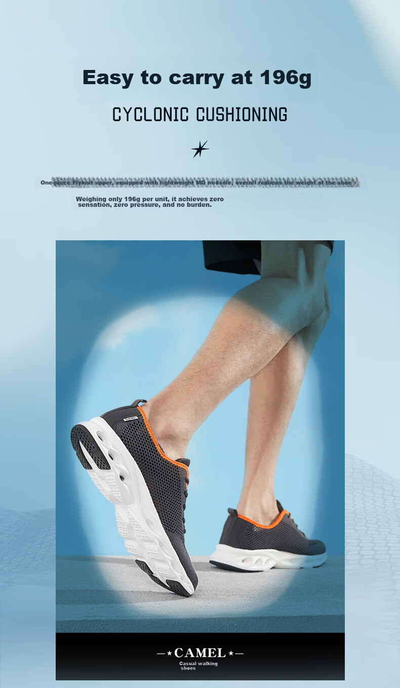 CAMEL Sports Shoes, New Summer Men's Shoes, Breathable Mesh, Perforated, Non-Slip, Wear-Resistant, Casual Sneakers for Fathers And Elderly 3